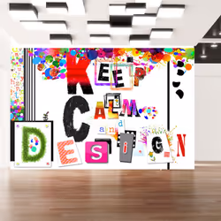 Planete Discount PD14780-400-280, Papier peint non tissé, Blanc, Colorful, Blanc, 120 g/m², Keep Calm and Design, 4000 mm