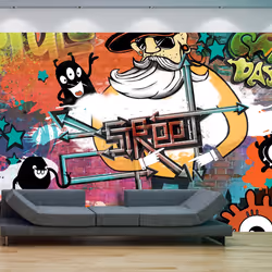 Planete Discount PD14743-100-70, Papier peint non tissé, Multicolore, Colorful, 120 g/m², Street movie, 1000 mm
