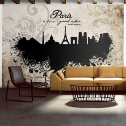 Planete Discount PD15004-100-70 papier-peint Papier peint non tissé Noir, Crème