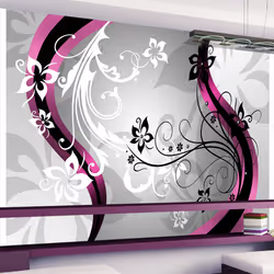 Planete Discount PD14061-400-280, Papier peint non tissé, Gris, Rose, Violet, Blanc, Violet, Rose, Blanc, Gris, Mosaïque flor ...