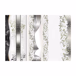 Papier peint intissé Fleurs Parade of orchids in shades of gray - PD13676-400-280