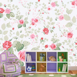 Planete Discount PD15060-400-280, Papier peint non tissé, Vert, Rose, Rouge, Blanc, Blanc, Vert, Rose, Rouge, 120 g/m², Rosy ...