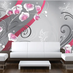 Papier peint intissé Fonds et Dessins Pink orchids - variation - PD14069-400-280