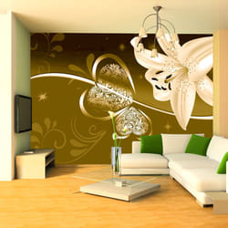 Papier peint intissé Fleurs Lily in shades of green - PD13696-400-280