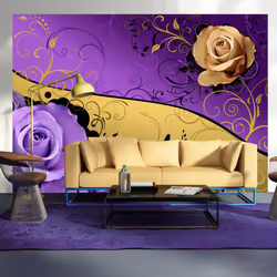 Planete Discount PD13703-400-280, Papier peint non tissé, Or, Violet, Doré, Violet, 120 g/m², Double elegance, 4000 mm