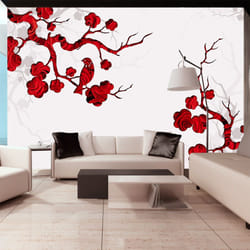 Papier peint intissé Orient Red bush - PD14282-400-280