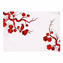 Papier peint intissé Orient Red bush - PD14282-400-280