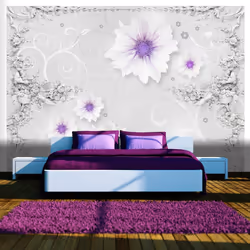 Planete Discount PD13711-400-280, Papier peint non tissé, Bleu, Violet, Blanc, Violet, Blanc, Azuré, 120 g/m², Rise of romant ...