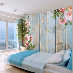 Planete Discount PD15061-400-280, Papier peint non tissé, Bleu, Crème, Vert, Rose, Rose, Crème, Vert, Azuré, 120 g/m², Vintag ...