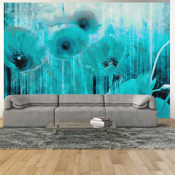 Papier peint intissé Fleurs Turquoise madness - PD13716-400-280
