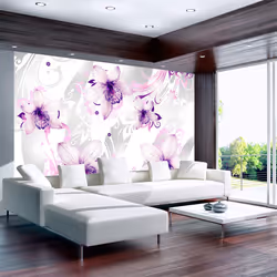 Planete Discount PD13723-350-245, Papier peint non tissé, Rose, Violet, Argent, Blanc, Violet, Argent, Blanc, Rose, 120 g/m², ...