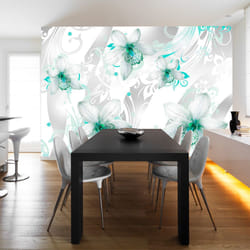 Papier peint intissé Fleurs Sounds of subtlety - turquoise - PD13725-400-280