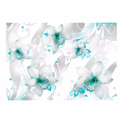 Papier peint intissé Fleurs Sounds of subtlety - turquoise - PD13725-400-280