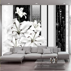 Papier peint intissé Fleurs Crying lilies in white - PD13727-400-280