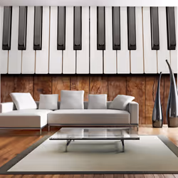 Planete Discount PD14199-150-105, Papier peint non tissé, Noir, Blanc, Blanc, Noir, 120 g/m², Inspired by Chopin - mahogany,  ...