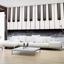 Planete Discount PD14200-350-245, Papier peint non tissé, Noir, Gris, Blanc, Blanc, Noir, Gris, 120 g/m², Inspired by Chopin  ...