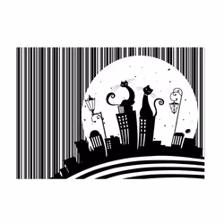 Planete Discount PD14662-200-140 papier-peint Papier peint non tissé Noir, Blanc