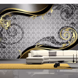 Planete Discount PD14080-400-280, Papier peint non tissé, Noir, Or, Gris, Gris, Doré, Noir, Golden snail, 4000 mm, 50 cm