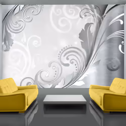Planete Discount PD14081-400-280, Papier peint non tissé, Argent, Blanc, Argent, Blanc, Lyrical twig, 4000 mm, 50 cm
