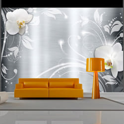 Papier peint intissé Fleurs Orchids on steel - PD13732-400-280
