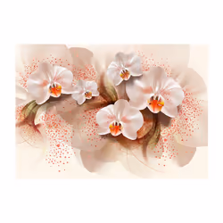 Papier peint intissé Fleurs Pale yellow orchids - PD13734-400-280