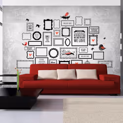 Planete Discount PD14782-400-280, Papier peint non tissé, Noir, Blanc, Blanc, Noir Et Blanc, 120 g/m², Family motto, 4000 mm