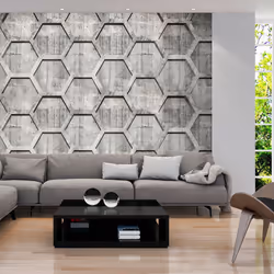 Planete Discount PD14088-400-280, Papier peint non tissé, Gris, Gris, Platinum cubes, 4000 mm, 50 cm
