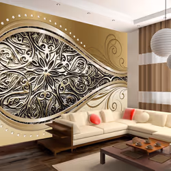 Planete Discount PD14089-400-280, Papier peint non tissé, Or, Doré, Golden eye, 4000 mm, 50 cm