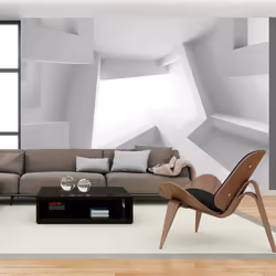 Planete Discount PD12990-350-245, Papier peint non tissé, Blanc, Blanc, 120 g/m², White room, 3500 mm
