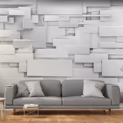 Planete Discount PD14092-400-280, Papier peint non tissé, Noir, Gris, Blanc, Gris, Noir Et Blanc, Blanc, Noir, Espace abstrai ...