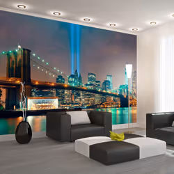 Planete Discount PD15013-400-280, Papier peint non tissé, Gris, Gris, Colorful, 120 g/m², Light of NYC, 4000 mm