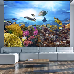 Planete Discount PD14554-400-280, Papier peint non tissé, Multicolore, Colorful, 120 g/m², Coral reef, 4000 mm