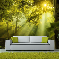 Planete Discount PD14555-400-280, Papier peint non tissé, Vert, Jaune, Jaune, Vert, 120 g/m², In a Secret Forest, 4000 mm