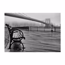 Papier peint intissé Ville et Architecture A Foggy Day on the Brooklyn Bridge - PD15014-400-280