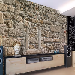Planete Discount PD14100-400-280, Papier peint non tissé, Orange, Orange, Wall From Stones, 4000 mm, 50 cm