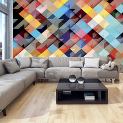 Planete Discount PD14109-100-70 papier-peint Papier peint non tissé Noir, Bleu, Vert, Orange, Rose, Rouge, Jaune