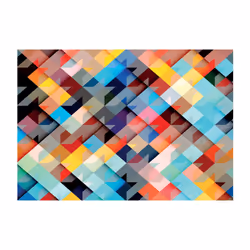 Planete Discount PD14109-100-70 papier-peint Papier peint non tissé Noir, Bleu, Vert, Orange, Rose, Rouge, Jaune