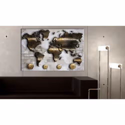 Tableau Cartes du monde Golden Journey - PD11457-120-80