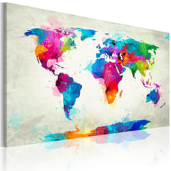 Tableau Cartes du monde Map of the world - an explosion of colors - PD11460-120-80