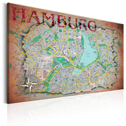 Tableau Cartes du monde Map of Hamburg - PD11461-120-80