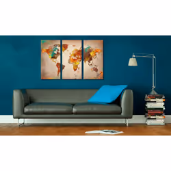 Tableau Cartes du monde Painted World - triptych - PD11471-120-80