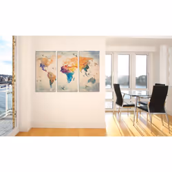 Tableau Cartes du monde Free as a bird - triptych - PD11472-120-80