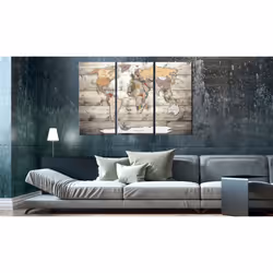 Tableau Cartes du monde History of Travel - PD11486-120-80