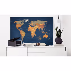 Tableau Cartes du monde World Map: Ink Oceans - PD11488-120-80