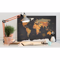 Tableau Cartes du monde World Map: Secrets of the Earth - PD11489-120-80