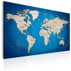 Tableau Cartes du monde Dark Blue Trail - PD11491-120-80