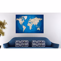 Tableau Cartes du monde Dark Blue Trail - PD11491-120-80