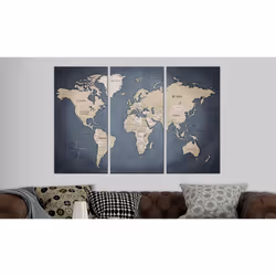 Tableau Cartes du monde Anthracitic World - PD11494-120-80