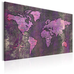 Tableau Cartes du monde Amethyst Map - PD11497-120-80