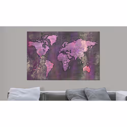 Tableau Cartes du monde Amethyst Map - PD11497-120-80